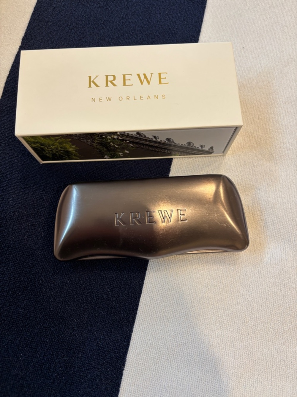 KREWE Tortoiseshell Square Sunglasses with Black Lenses - Picture 2 of 5